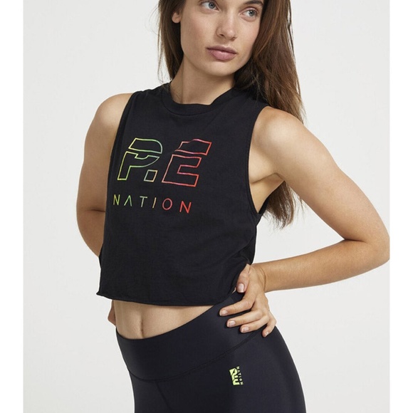 PE Nation Shuffle Cropped Tank - Womens - Black - Picture 1 of 8